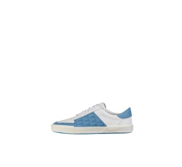 Dagger Monogram Low Sneaker In Cobalt White
