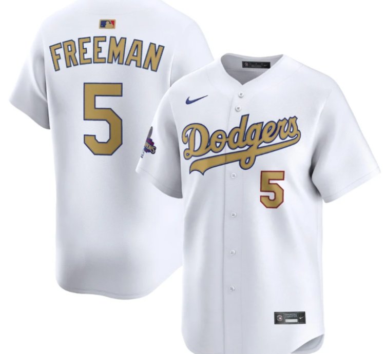 Freddie Freeman 5 Los Angeles Dodgers 2025 Gold Collection Limited Men Jersey - White
