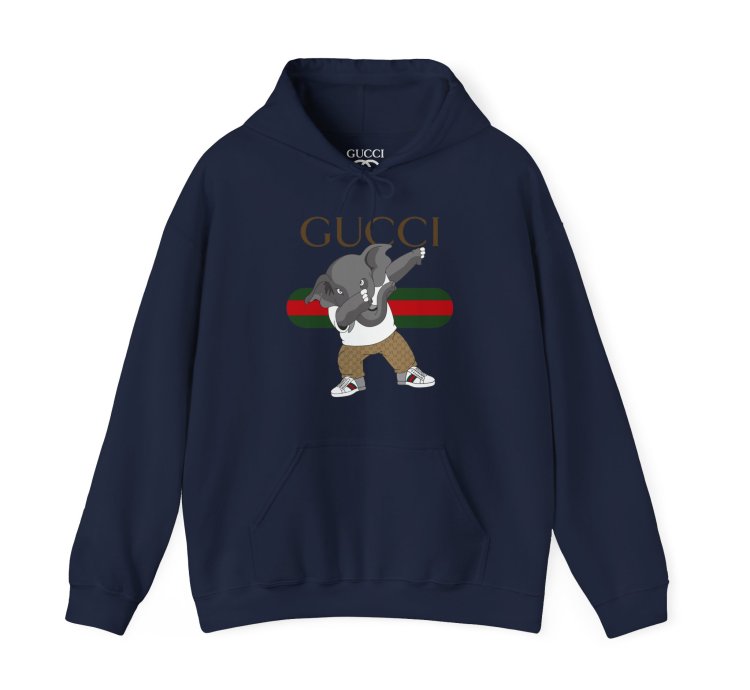 Gucci Elephant Navy Hoodie - Size Usa