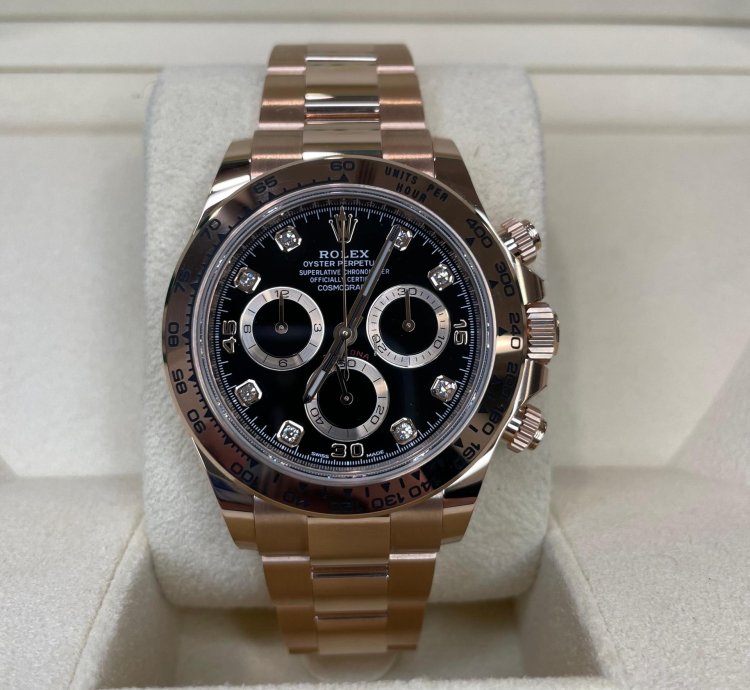 Rolex Daytona rose Gold Black Diamond Dot Dial