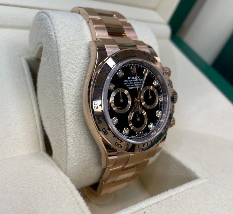 Rolex Daytona rose Gold Black Diamond Dot Dial