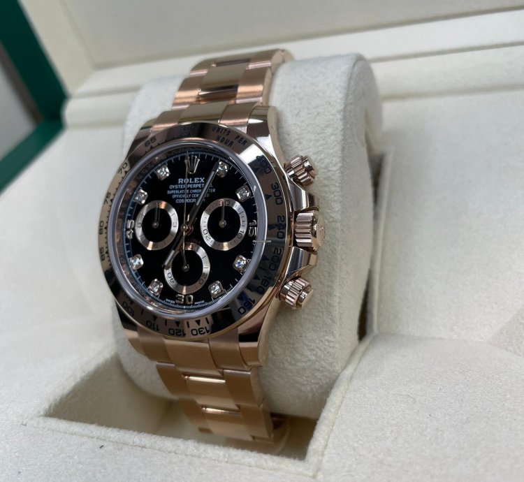 Rolex Daytona rose Gold Black Diamond Dot Dial