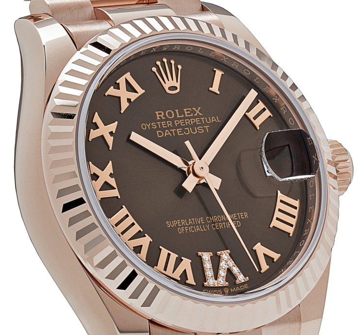 Rolex Datejust 31 278275 Ladies Rose Gold Diamond Chocolate Dial President 2024