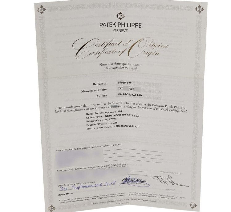 Patek Philippe Annual Calendar Chronograph Complications Annual Calendar Platinum Mens Watch 5905 Box Papers