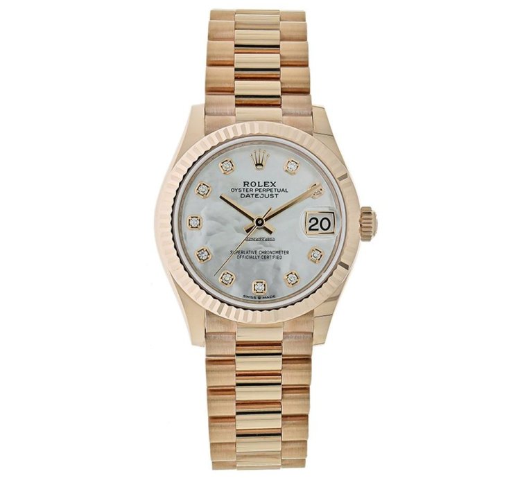Rolex Datejust 31 278275 President 18k Rose Gold Mop Diamond Dial 31 Mm