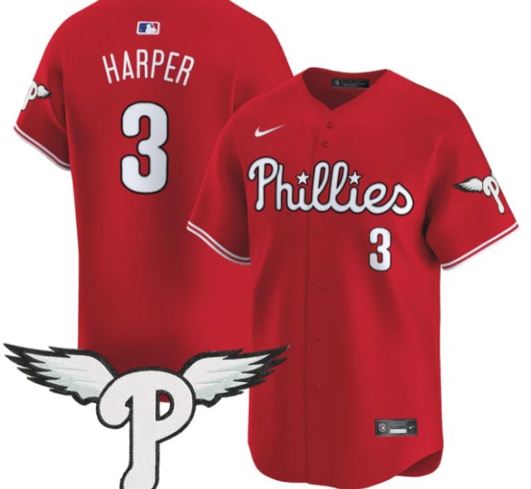 Bryce Harper Jersey 3 Philadelphia Phillies 2025 Vapor Premier Limited Stitched Red
