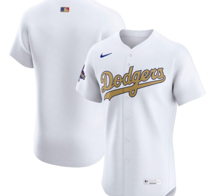Los Angeles Dodgers 2025 Gold Collection Elite Men Jersey - White