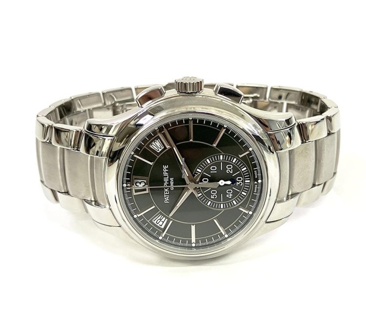 Patek Philippe Annual Calendar Chronograph Complications Stainless Steel Olive Green Dial 5905 1a-001