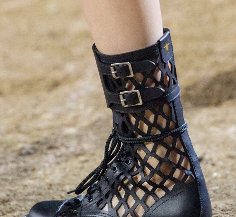Dior -trap Leather Lace-up Boots