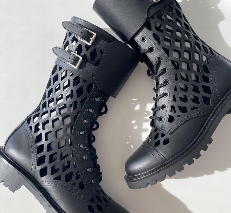 Dior -trap Leather Lace-up Boots