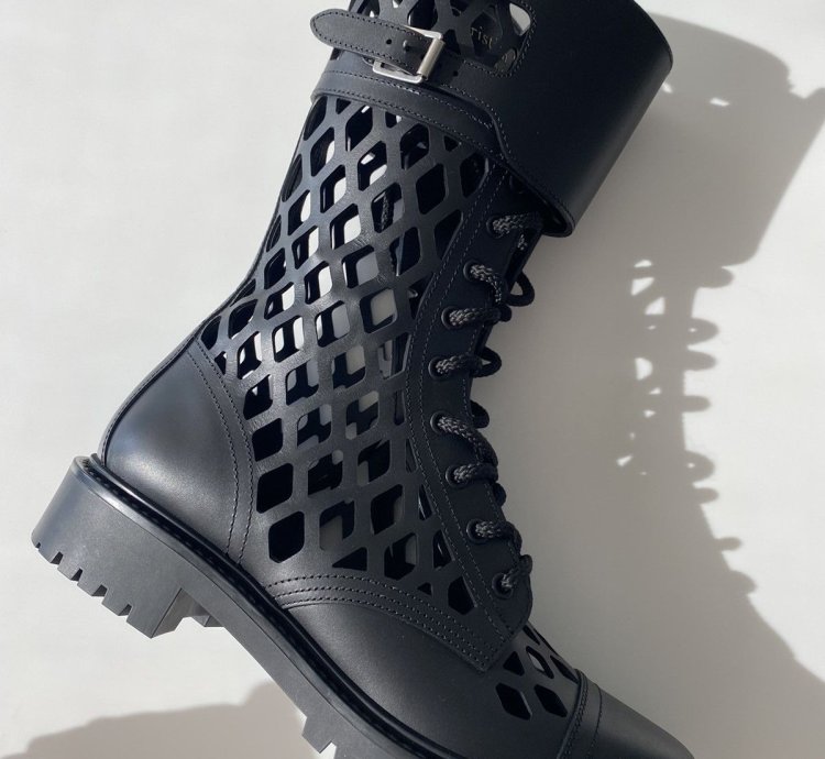 Dior -trap Leather Lace-up Boots