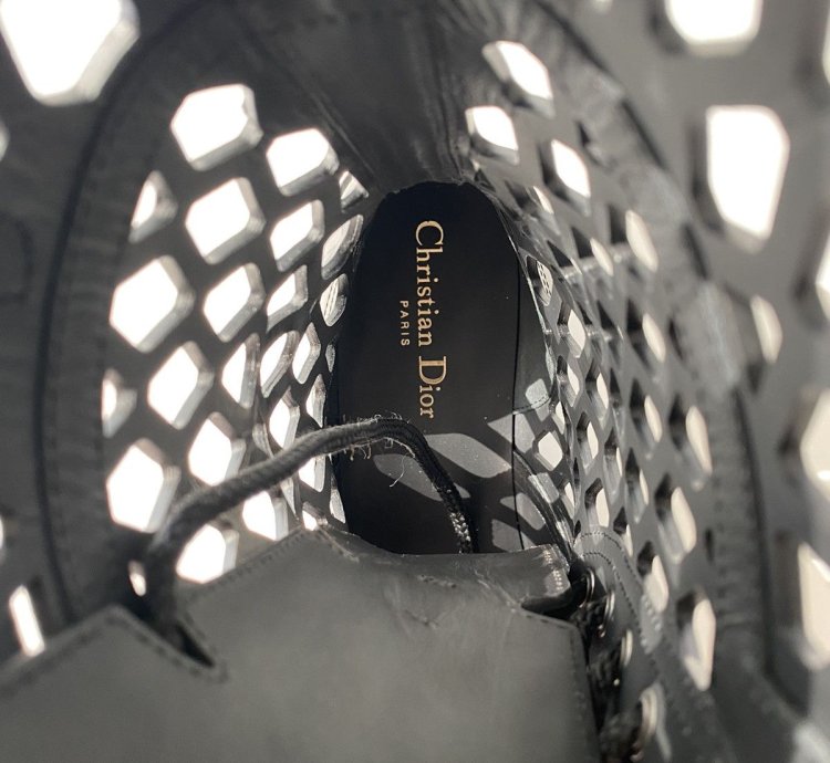 Dior -trap Leather Lace-up Boots