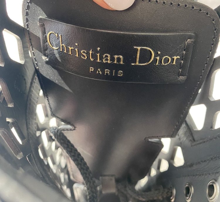 Dior -trap Leather Lace-up Boots