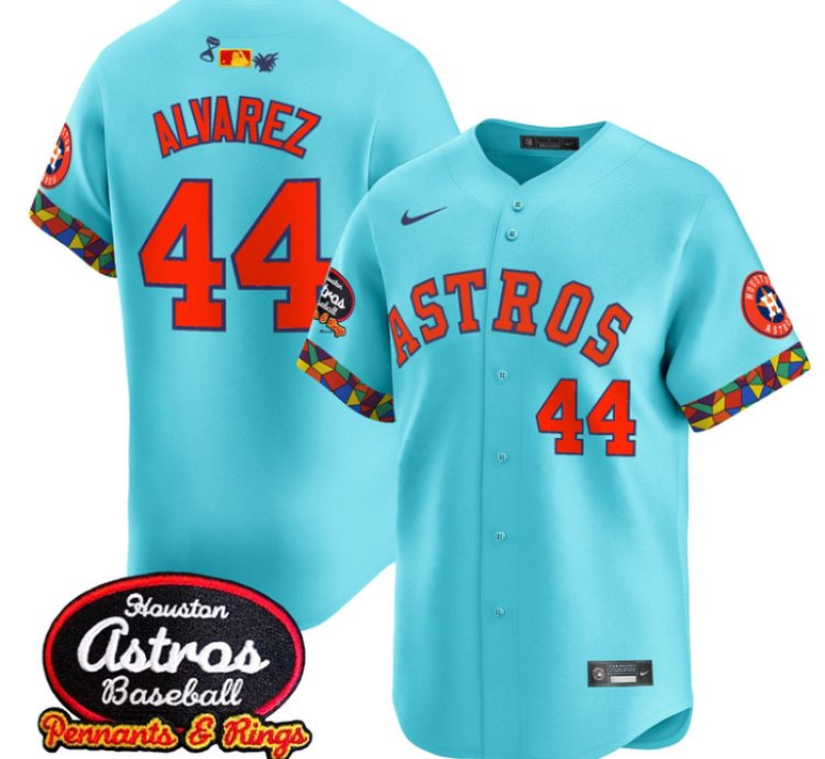 Yordan Álvarez Jersey 44 Houston Astros X El Tiempo Cantina Vapor Premier Limited Stitched Teal