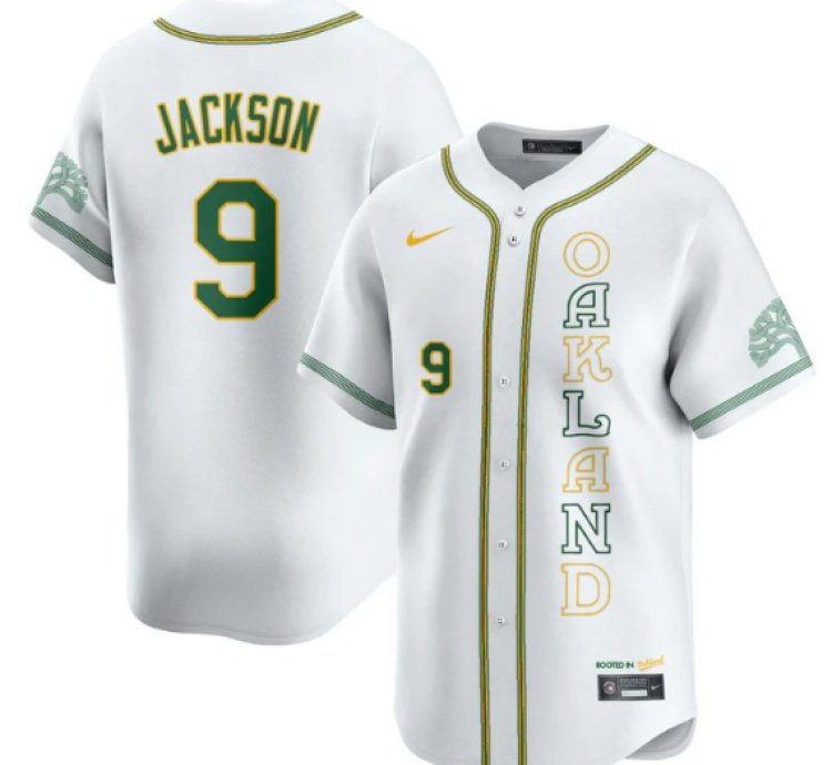 Reggie Jackson Jersey 9 Oakland Athletics City Connect Concept Stitched White