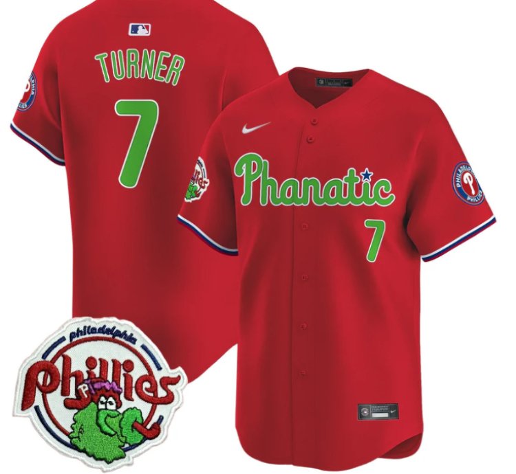 Trea Turner Jersey 7 Phillies Phanatic Patch Vapor Premier Limited Stitched Red