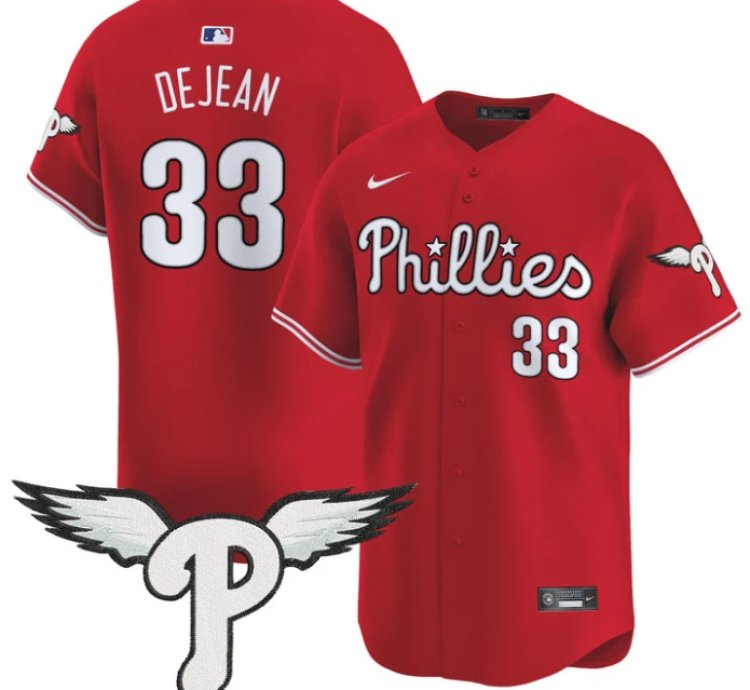 Cooper Dejean Jersey 33 Philadelphia Phillies 2025 Vapor Premier Limited Stitched Red