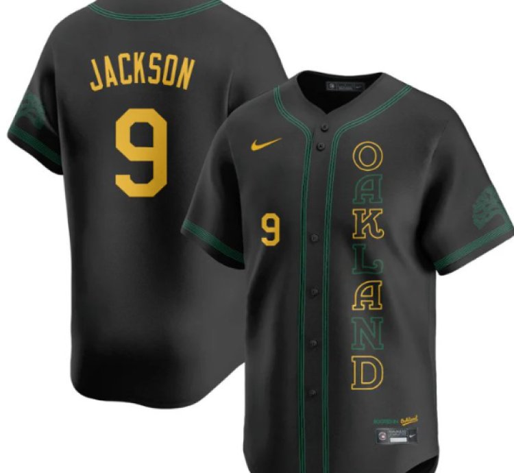 Reggie Jackson Jersey 9 Oakland Athletics City Connect Concept Stitched Black