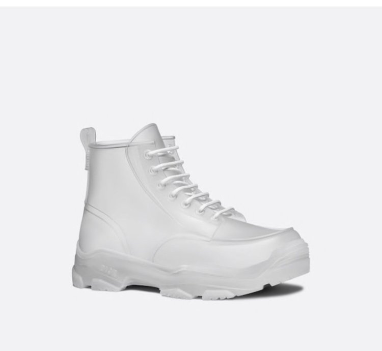 Dior And Danielarsham Translucentwhite Hightop Rubber Boots