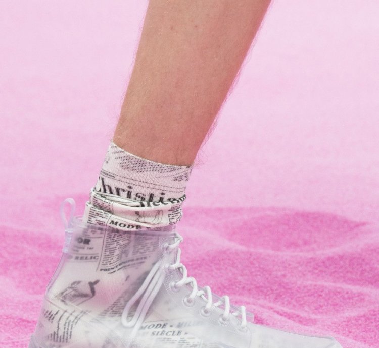 Dior And Danielarsham Translucentwhite Hightop Rubber Boots