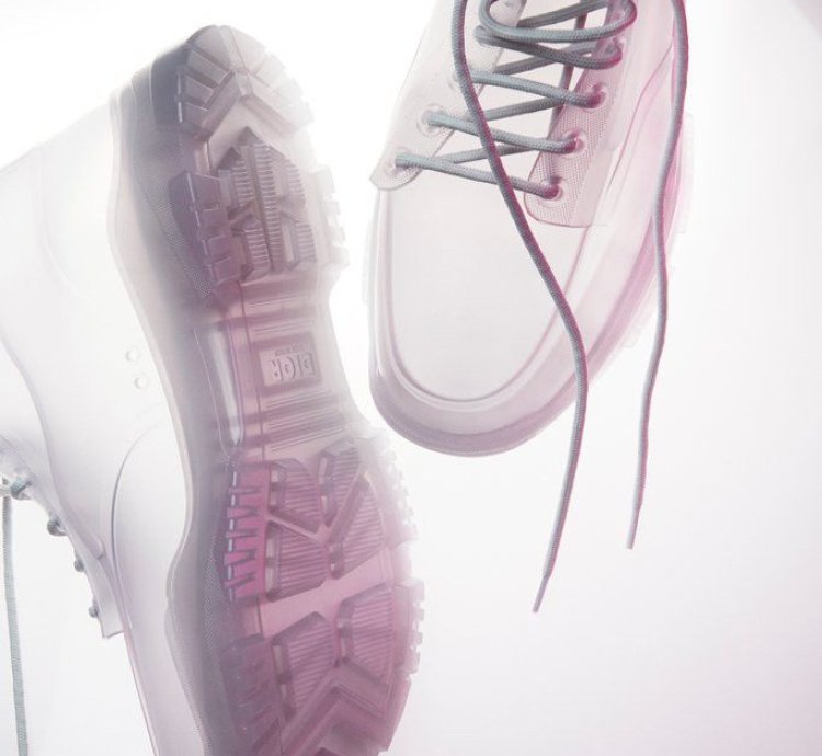Dior And Danielarsham Translucentwhite Hightop Rubber Boots