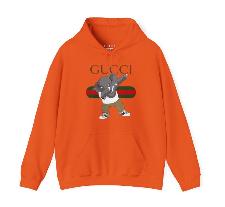 Gucci Elephant Orange Hoodie - Size Usa