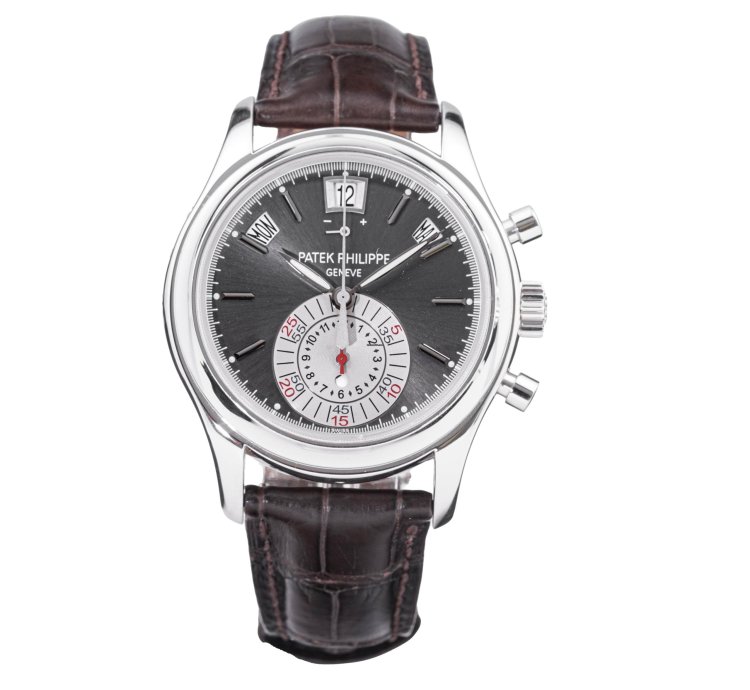Patek Philippe Annual Calendar Chronograph Flyback Complication Grey Dial Platinum 5960p