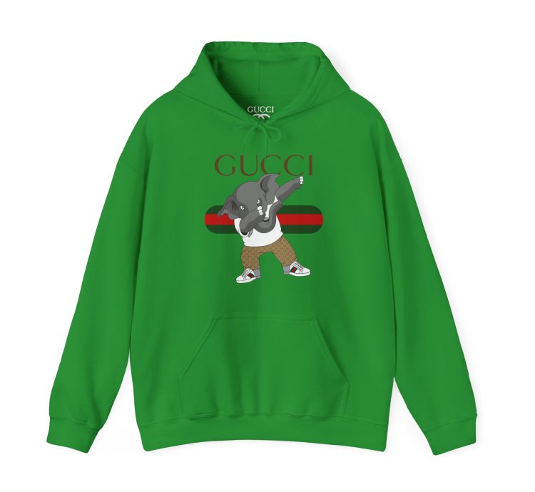 Gucci Elephant Green Hoodie - Size Usa