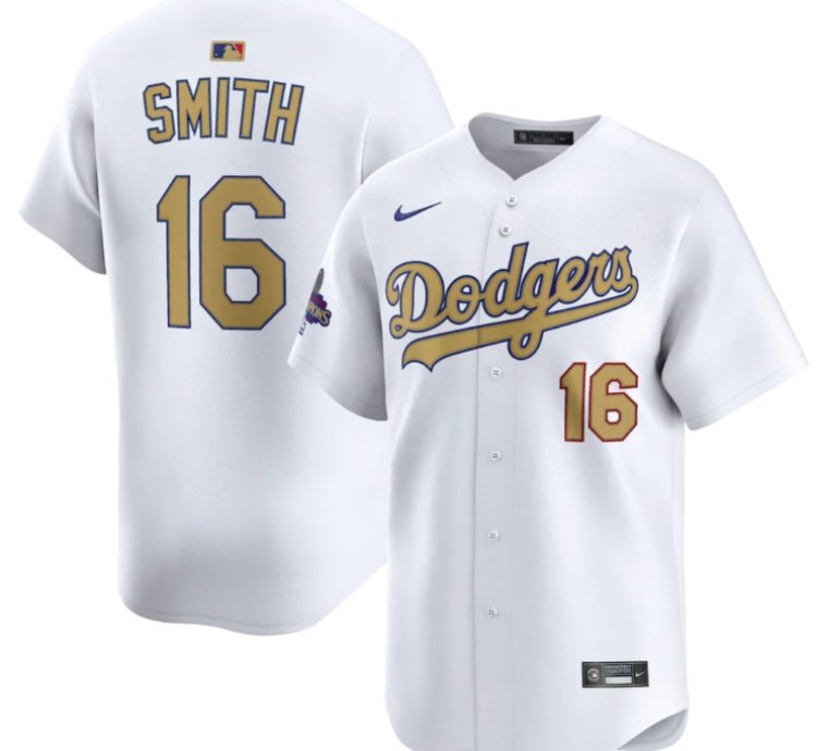 Will Smith 16 Los Angeles Dodgers 2025 Gold Collection Limited Men Jersey - White