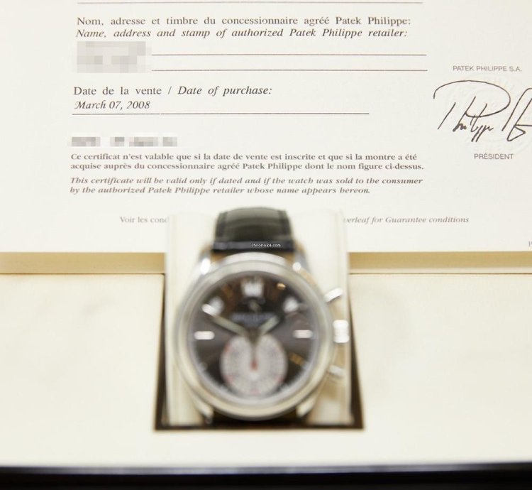 Patek Philippe Annual Calendar Chronograph Platinum Case Grey Dial Complete Set
