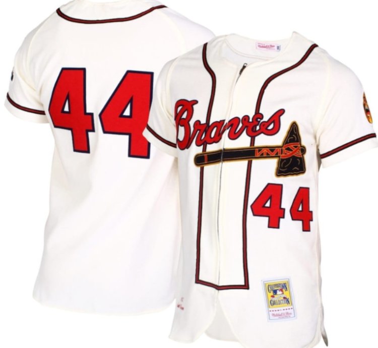 Hank Aaron Atlanta Braves Zip Baseball Jersey - All Stitched