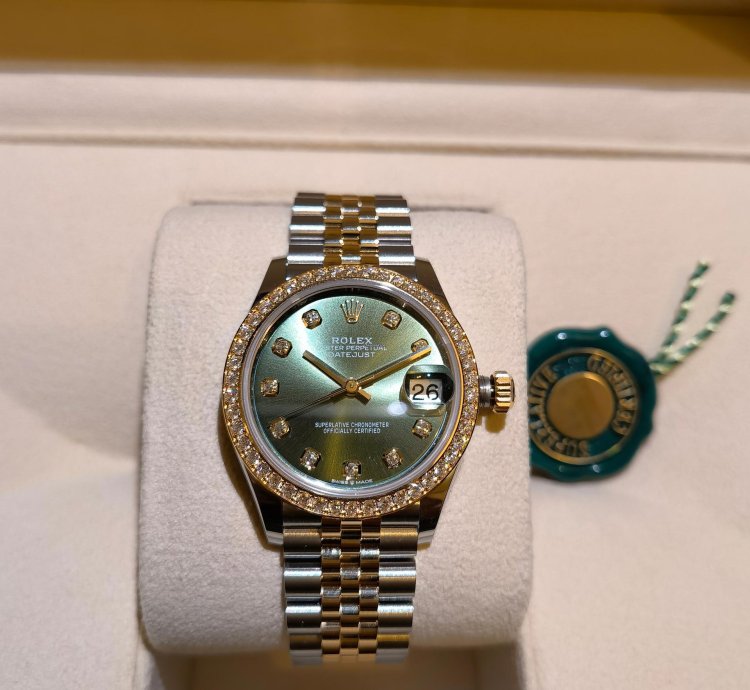 Rolex Datejust 31 278383rbr Steel And Yellow Gold Olive Green Diamond Dia