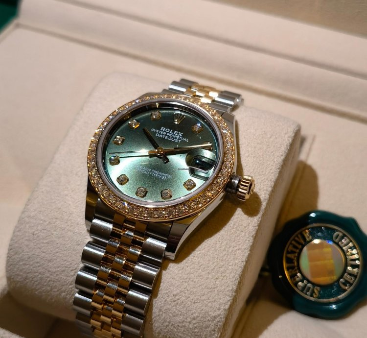 Rolex Datejust 31 278383rbr Steel And Yellow Gold Olive Green Diamond Dia