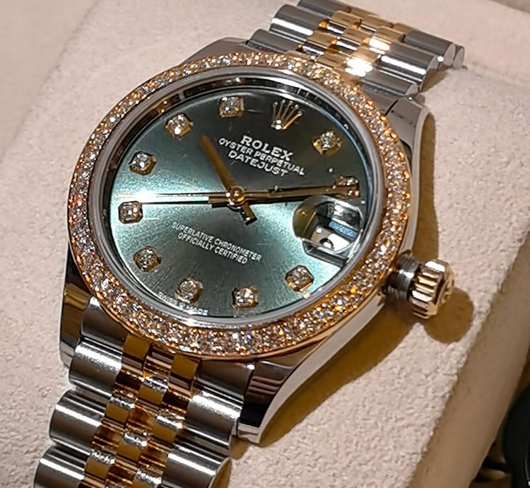 Rolex Datejust 31 278383rbr Steel And Yellow Gold Olive Green Diamond Dia