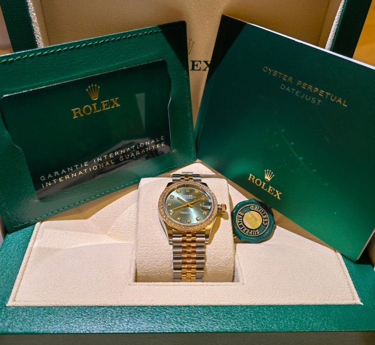 Rolex Datejust 31 278383rbr Steel And Yellow Gold Olive Green Diamond Dia
