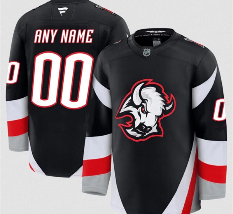 Mens Custom Buffalo Sabres Jersey Name Number 2025 Black Alternate