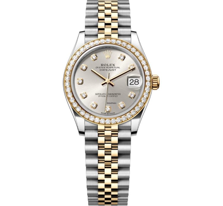 Rolex Datejust 31 31mm 278383rbr-0020 Stainless Steel And Yellow Gold Jubilee Watch Silver Diamond Dial 2024
