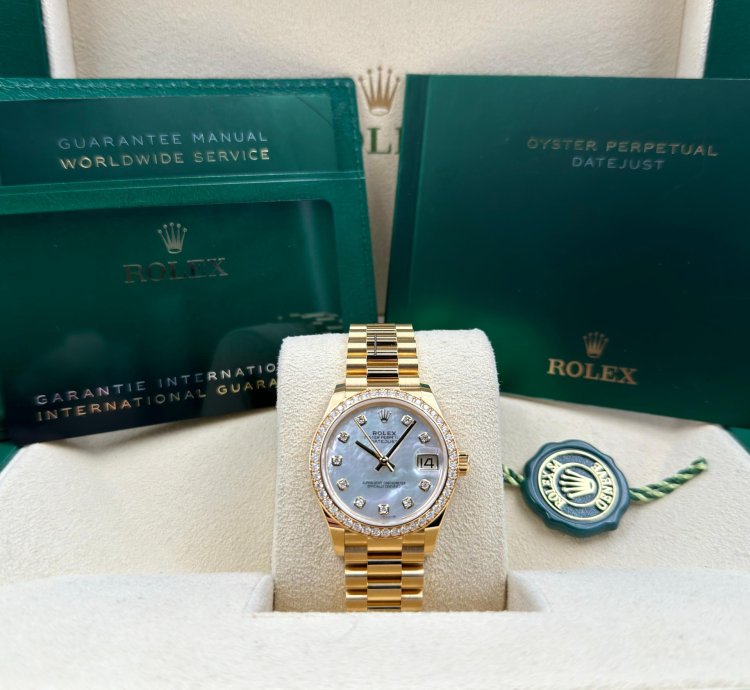 Rolex Datejust 31 31mm Diamond Bezel Mop Dial Yellow Gold 278288rbr Unworn 2024