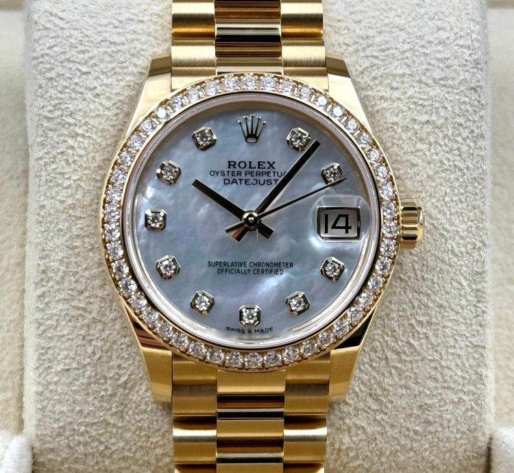 Rolex Datejust 31 31mm Diamond Bezel Mop Dial Yellow Gold 278288rbr Unworn 2024