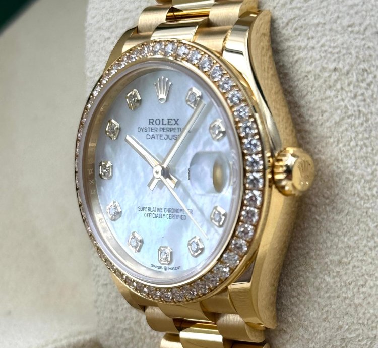 Rolex Datejust 31 31mm Diamond Bezel Mop Dial Yellow Gold 278288rbr Unworn 2024