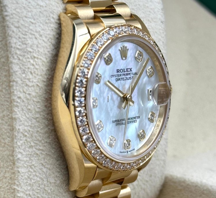 Rolex Datejust 31 31mm Diamond Bezel Mop Dial Yellow Gold 278288rbr Unworn 2024