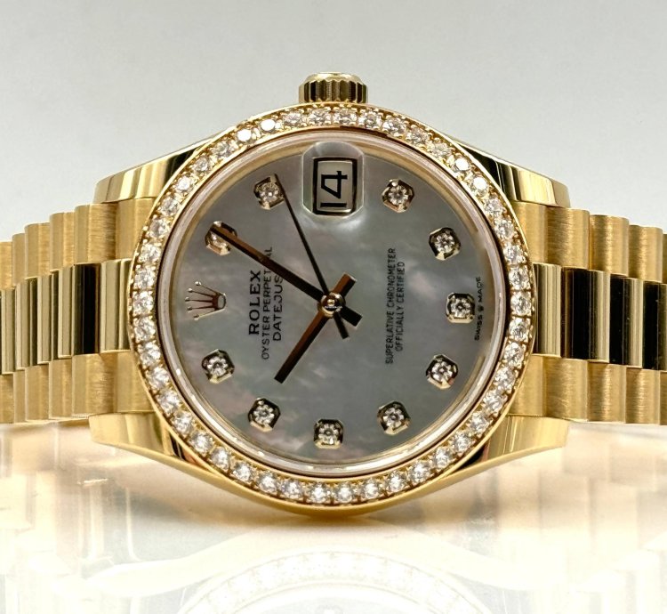 Rolex Datejust 31 31mm Diamond Bezel Mop Dial Yellow Gold 278288rbr Unworn 2024