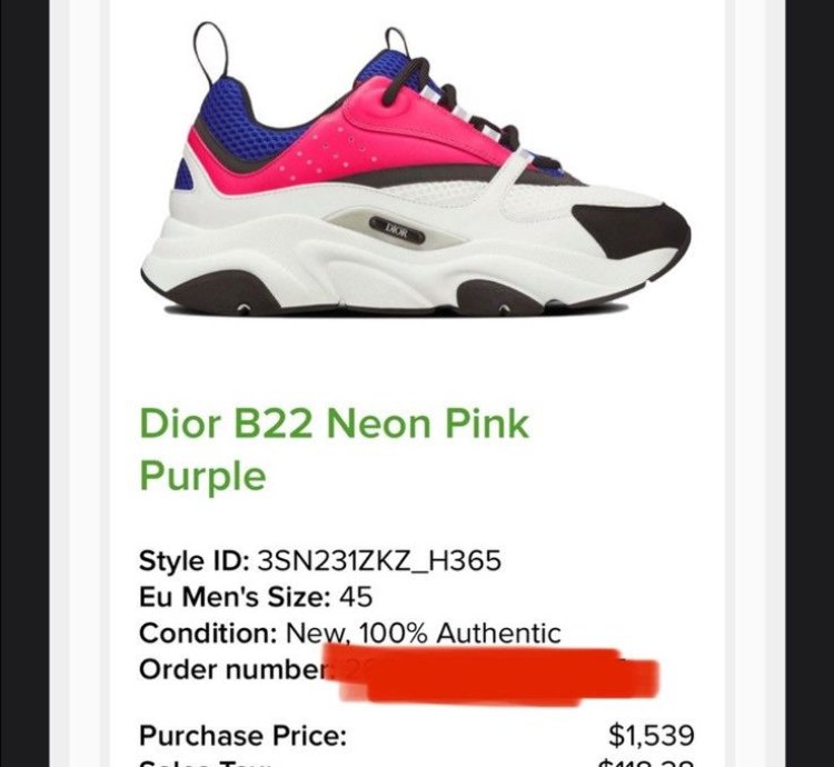 Dior B22 Neon Pink Purple