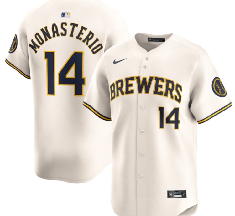 Andruw Monasterio 14 Milwaukee Brewers Home Limited Player Men Jersey - Cream