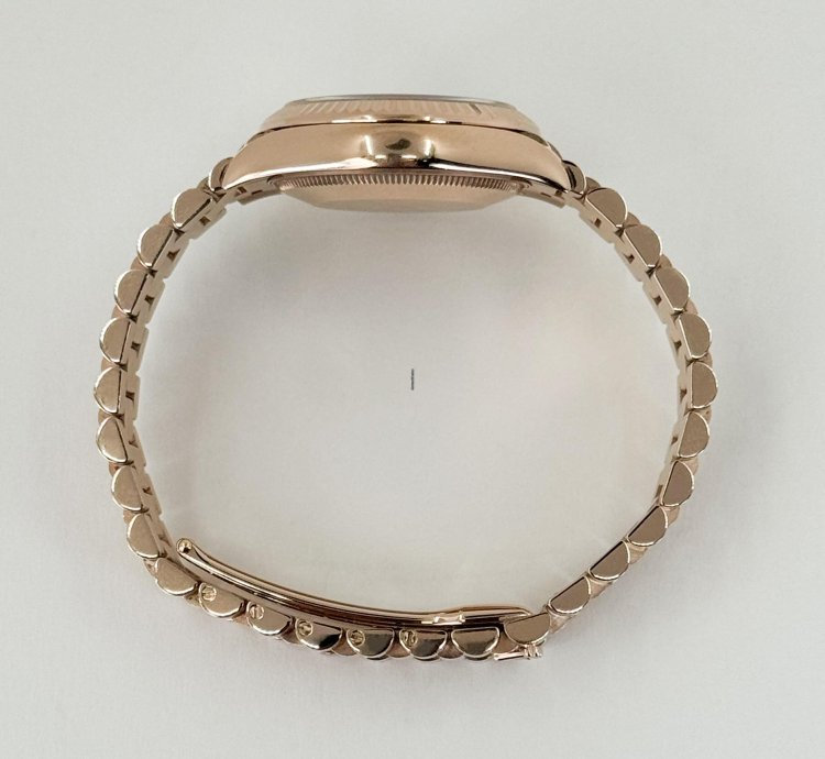 Rolex Datejust 31 31mm Fluted Bezel Everose Gold Diamond Dial Presidential Bracelet 278275