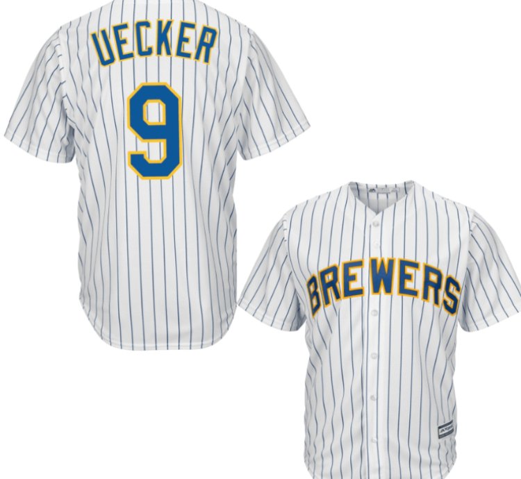 Bob Uecker 9 Milwaukee Brewers Mens White Jersey