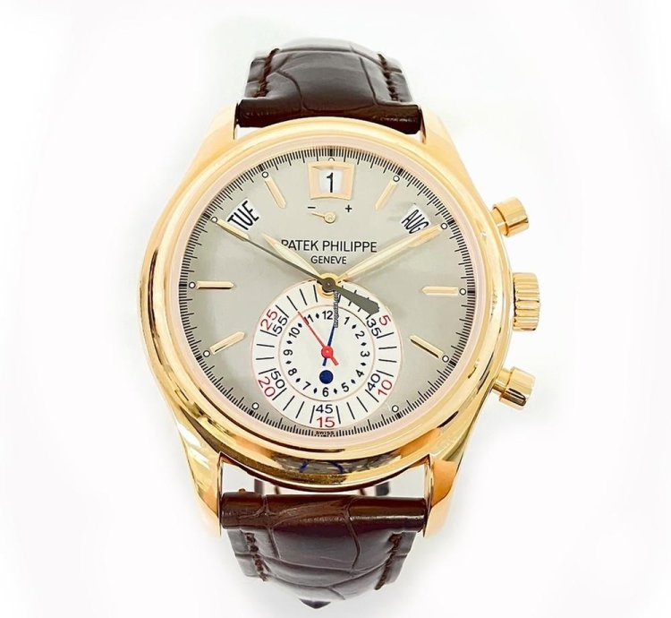 Patek Philippe Annual Calendar Chronograph Rose Gold Grey Dial 5960r-001
