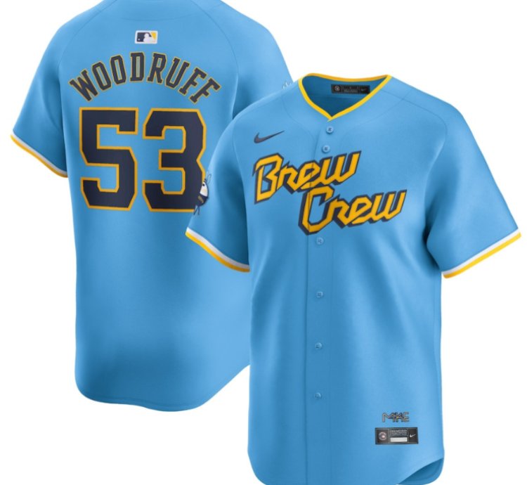 Brandon Woodruff 53 Milwaukee Brewers City Connect Limited Men Jersey - Powder Blue