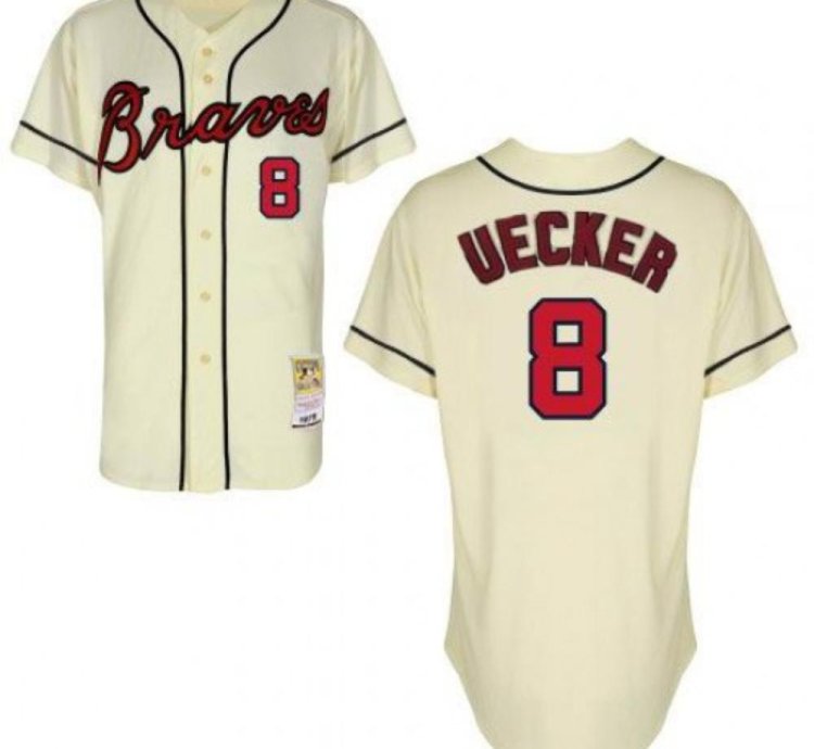 Atlanta Braves Bob Uecker Cream Throwback Jersey