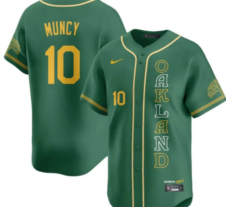 Max Muncy Jersey 10 Oakland Athletics City Connect Concept Stitched Green